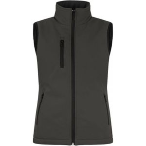 Clique Padded Hoody Softshell Bodywarmer Dames Donkergrijs maat S