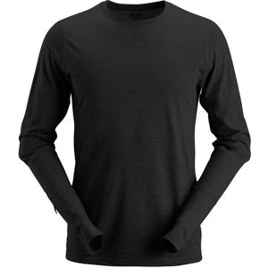Snickers 2427 Wollen T-shirt met Lange Mouwen Zwart