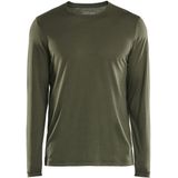 Blåkläder 3538-1743 T-shirt lange mouw merinowol Donker Herfstgroen maat 4XL