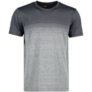Geyser ID G21024 Man Seamless S/S T-Shirt Striped Anthracite Melange