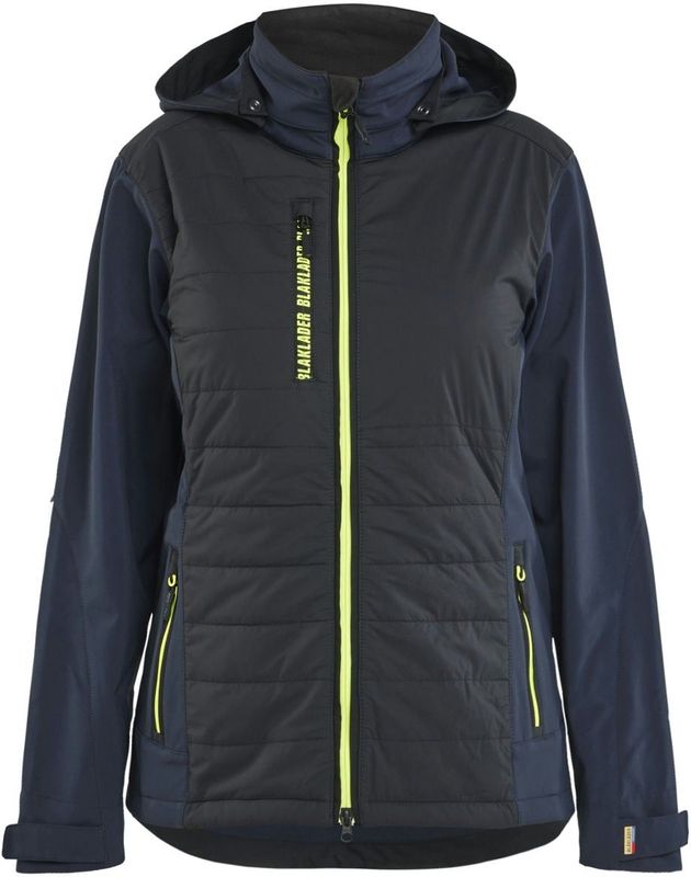 Blåkläder 4733-2513 Dames Hybride Jack Donker marineblauw/High vis geel maat XXL