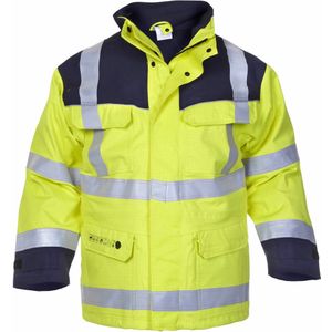 Hydrowear multinorm parka Milaan Fluor Geel/Marine maat S