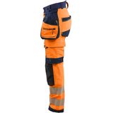 Blåkläder 7022-1648 Dames High Vis werkbroek 4-weg stretch High Vis Oranje/Marineblauw maat C34
