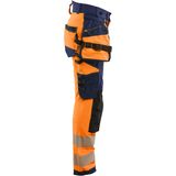 Blåkläder 7022-1648 Dames High Vis werkbroek 4-weg stretch High Vis Oranje/Marineblauw maat C34