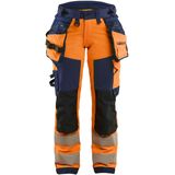 Blåkläder 7022-1648 Dames High Vis werkbroek 4-weg stretch High Vis Oranje/Marineblauw maat C34