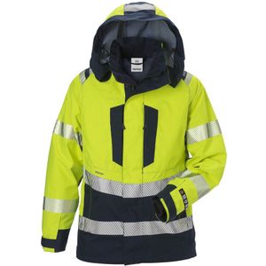 Fristads Flamestat high vis GORE PYRAD shelljack dames klasse 3 4195 GXE Hi-Vis geel/marineblauw