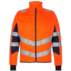 F. Engel 1544 Safety Work Jacket Stretch Orange/Blue Ink
