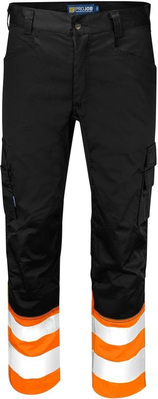 ProJob 6537 SIGNALISATIE STRETCHBROEK MET KNIEZAKKEN EN ISO 20471 KLASSE 1 646537 - Oranje/Zwart - C42
