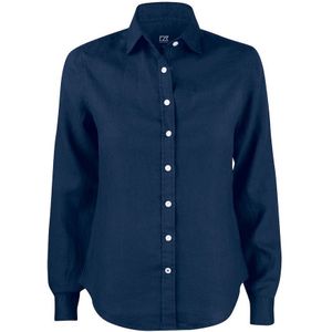 Cutter & Buck Summerland Linen Shirt Dames Donker Marineblauw maat S
