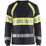 Blåkläder 3484-1761 Vlamvertragend T-shirt lange mouwen Marine/High Vis Geel maat XXXL