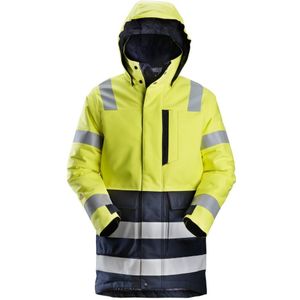 Snickers 1860 ProtecWork Geïsoleerde Parka High-Vis Klasse 3 High-Vis Geel/Marineblauw