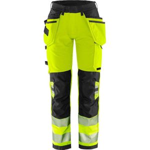 Fristads High Vis Green werkbroek dames stretch klasse 2 2664 GSTP Hi-Vis Geel/Zwart maat 46