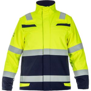 Hydrowear Multinorm Softshell Menorca Fluor Geel/Marine maat S