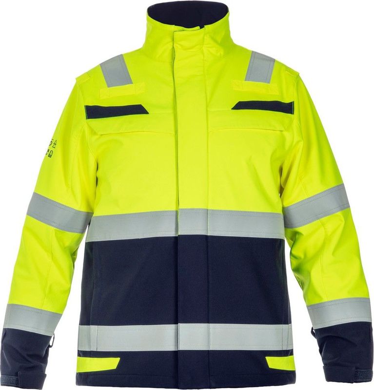 Hydrowear Multinorm Softshell Menorca Fluor Geel/Marine maat S