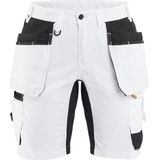 Blåkläder 7233-1832 Dames schildersshort met stretch Wit/zwart maat C32