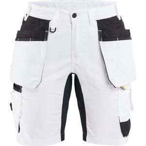 Blåkläder 7233-1832 Dames schildersshort met stretch Wit/zwart maat C32