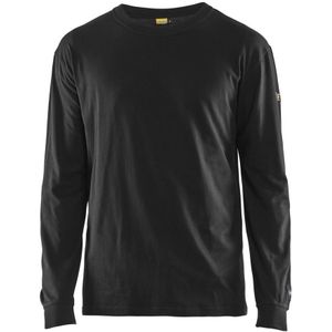 Blåkläder 3483-1737 Vlamvertragend T-shirt lange mouwen Zwart maat XXXL