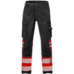 Fristads High vis broek stretch klasse 1 2705 PLU Hi-Vis rood/zwart maat D96