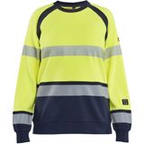 Blåkläder 3454-1762 Dames Multinorm Sweatshirt Inherent High Vis Geel/Marineblauw maat L