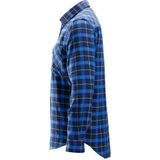 Snickers 8516 AllroundWork Licht Flanellen Shirt Marineblauw/Blauw