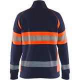 Blåkläder 3505-1158 Dames sweater High Vis Marineblauw/Oranje