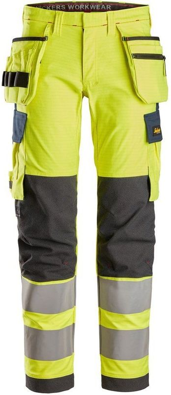 Snickers 6268 Stretch Work Trousers Holster Pockets High-Vis Class 2 High-Vis Geel/Marineblauw maat 44