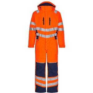 F. Engel 4946 Safety Winter Boiler Suit Orange/Blue Ink maat M