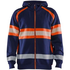 Blåkläder 3552-1158 Hooded sweatshirt High vis Marineblauw/Oranje maat XXXL