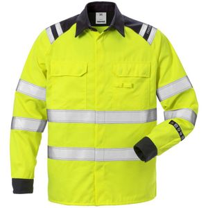 Fristads Flamestat high vis overhemd klasse 3 7050 ATS Hi-Vis geel/marineblauw maat XL