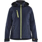 Blåkläder 4751-2513 Dames Lichtgewicht gevoerd softshell jack Donker marineblauw/High vis geel maat L