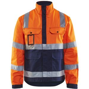 Blåkläder 4023-1804 Jack Ongevoerd High Vis Oranje/Marineblauw