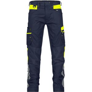 Dassy Hong Kong Werkbroek met stretch Nachtblauw/Fluogeel