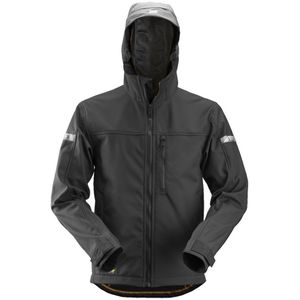 Snickers 1229 AllroundWork Soft Shell Jack met Capuchon Zwart