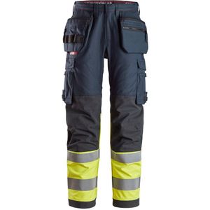 Snickers 6263 ProtecWork Werkbroek Holsterzakken High-Vis Klasse 1 Marineblauw/High-Vis Geel maat 112