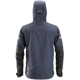 Snickers 1229 AllroundWork Soft Shell Jack met Capuchon Marineblauw/Zwart