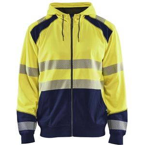 Blåkläder 3546-2528 Hooded sweatshirt High Vis High Vis Geel/Marineblauw maat XXXL