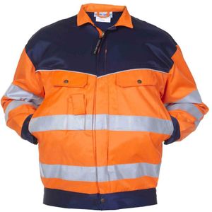 Hydrowear EN20471 jack Hengelo Fluor Oranje/Marine maat 52