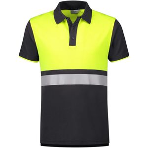 Santino Hamburg Poloshirt Graphite / Fluor Yellow maat 3XL