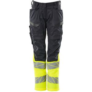 Mascot 19678-236 Dames Broek met kniezakken Donkermarine/Hi-Vis Geel maat 82C42