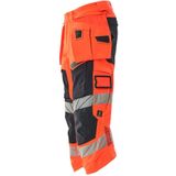 Mascot 19049-711 Driekwart broek met spijkerzakken Hi-Vis Rood/Donkermarine