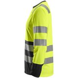 Snickers 2433 AllroundWork High-Vis T-shirt met Lange Mouwen Klasse 2 High-Vis Geel/Zwart maat XS