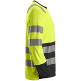 Snickers 2433 AllroundWork High-Vis T-shirt met Lange Mouwen Klasse 2 High-Vis Geel/Zwart maat XS