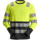 Snickers 2433 AllroundWork High-Vis T-shirt met Lange Mouwen Klasse 2 High-Vis Geel/Zwart maat XS