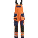 Blåkläder 2626-1648 High Vis Bretelbroek 4-weg stretch High Vis Oranje/Marineblauw