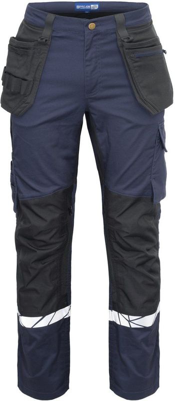 Projob 7509 Stretchbroek Met Kniezakken En Spijkerzakken Heren Marine/Zwart maat C48
