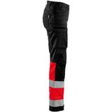 Blåkläder 7161-1811 Dames werkbroek High Vis met stretch Zwart/High Vis Rood maat C38