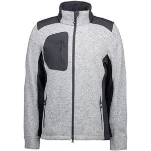 Pro Wear ID 0850 Men Knit Fleece Cardigan Grey Melange Size XL
