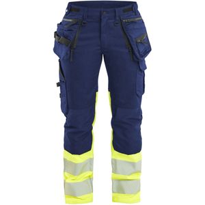 Blåkläder 7030-1149 Dames High Vis Werkbroek Stretch Marine/High Vis Geel maat D25