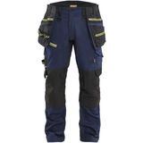 Blåkläder 1970-1149 STRIKER Werkbroek met stretch Donker marineblauw/High vis geel maat C144