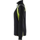 Blåkläder 3403-1158 Dames sweatshirt halve rits Visible Zwart/High Vis Geel
